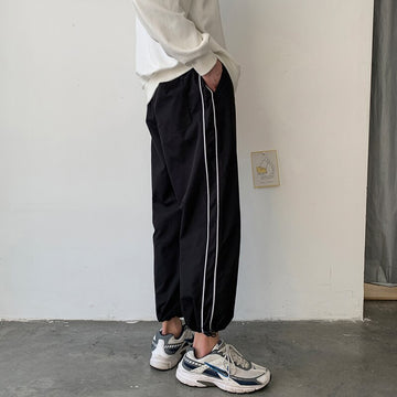 Summer Thin Casual Pants Men Fashion Solid Color Drawstring Joggers Pants Men Streetwear Loose Hip Hop Trousers Mens M-2XL aidase-shop